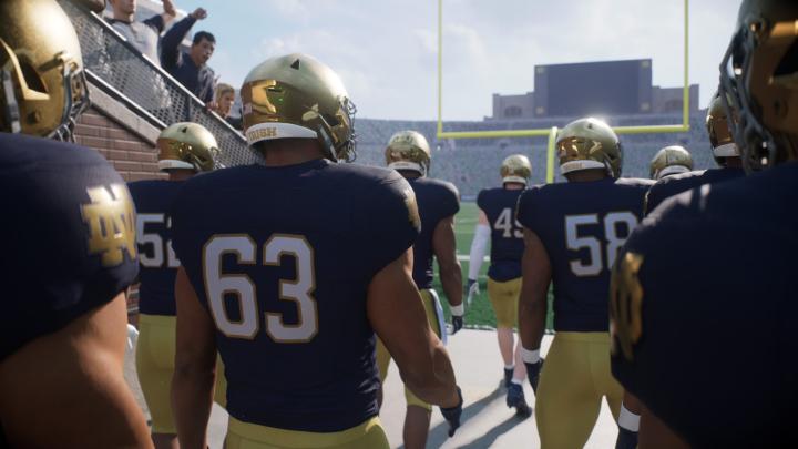 ea sports, notre dame fighting irish, ea college football in game look